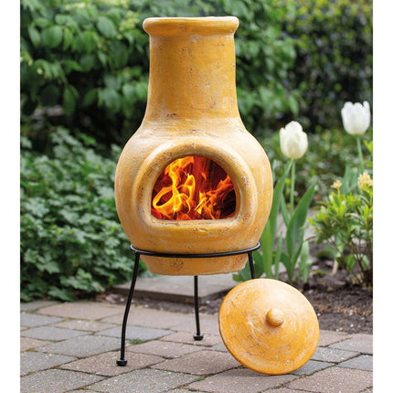 Tampico tuinhaard van klei, geel