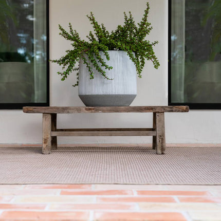 Pottery Pots Harith L, White Stripe Ø43 cm