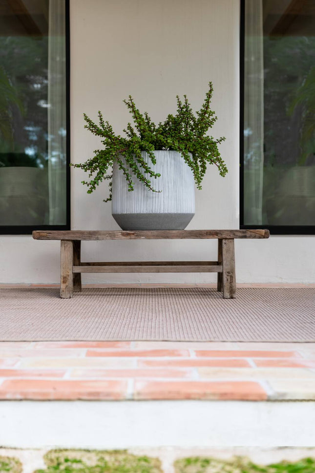 Pottery Pots Harith M, White Stripe Ø33 cm