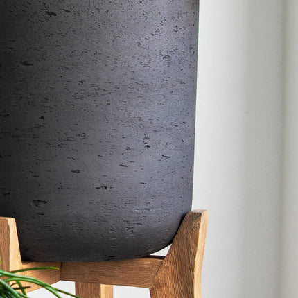 Pottery Pots Charlie L (Feet High), Black Washed Ø23cm