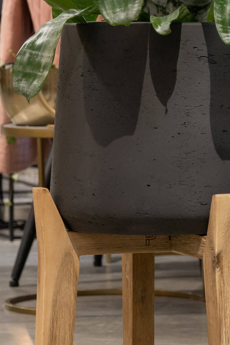 Pottery Pots Patt XL (Feet high), Black Washed Ø19 cm