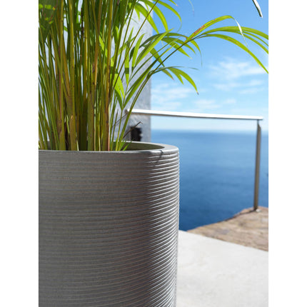Pottery Pots Cody M, Dark Grey Ø30 cm (horizontaal geribbeld)