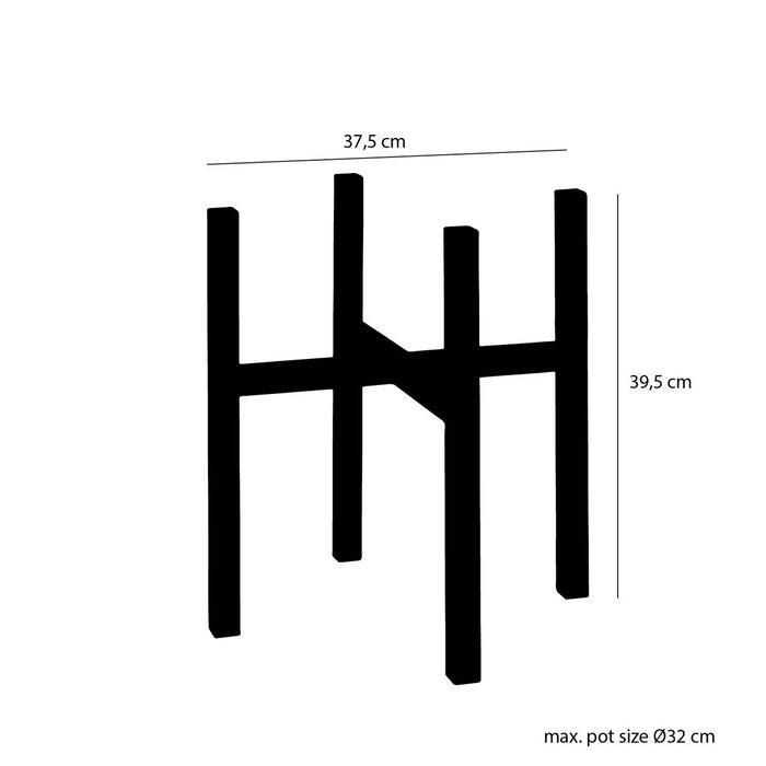 Plantenstandaard XL - L38 x B38 x H40cm - Metaal - Zwart