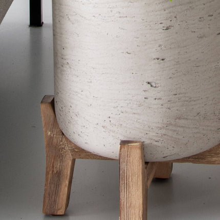 Pottery Pots Charlie L (Feet low), Grey Washed Ø23cm