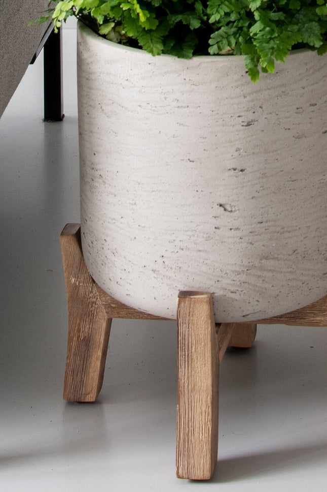Pottery Pots Charlie L (Feet low), Grey Washed Ø23cm