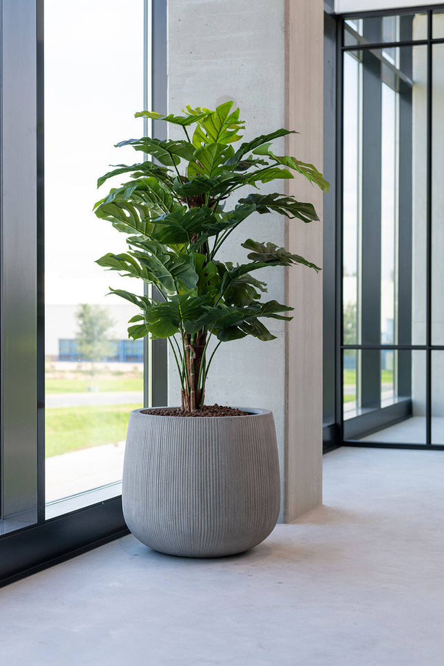 Pottery Pots Pax L, Dark Grey Ø42 cm (verticaal geribbeld)