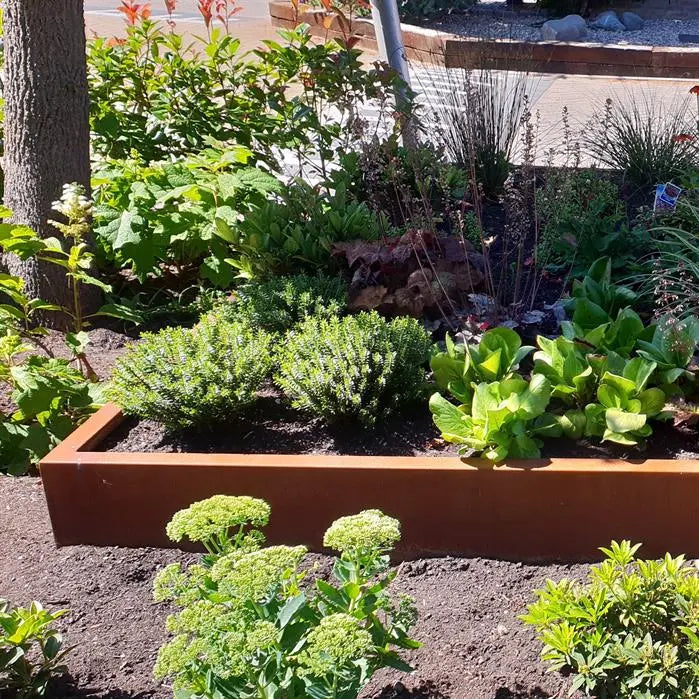 Angolo esterno per muro di contenimento in acciaio Corten, 100 x 100 x 50 cm