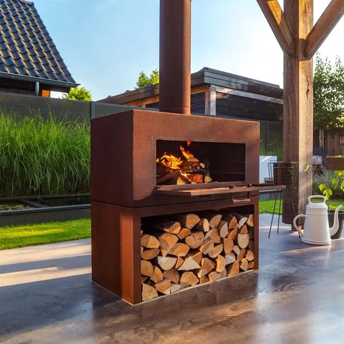 Tuinhaard Cortenstaal 100 x 50 x 100 cm Buitenhaard | Buitenkachel