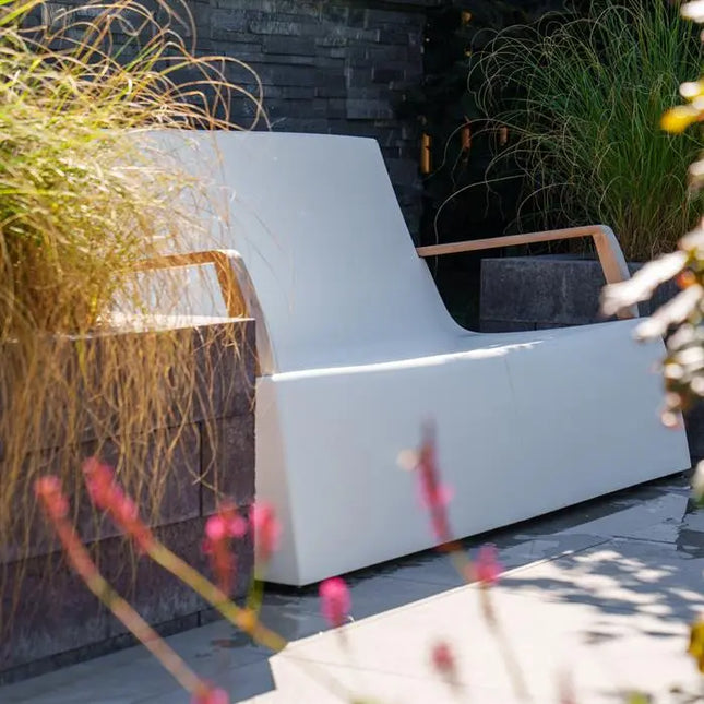 Gartenbank | Loungebank Weiß 160 x 80 x 75,5 cm - Polyester