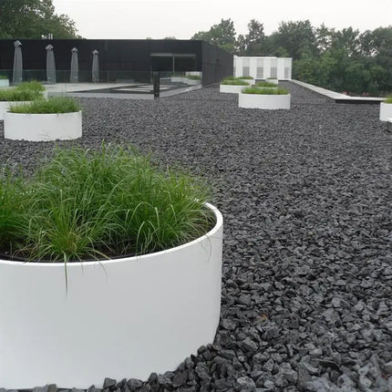 Jardinera redondo de aluminio de 120 x 40 cm - Sin base
