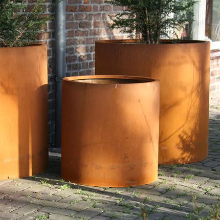 Cortenstaal Plantenbak Rond Ø120 x 80 cm - Met bodem