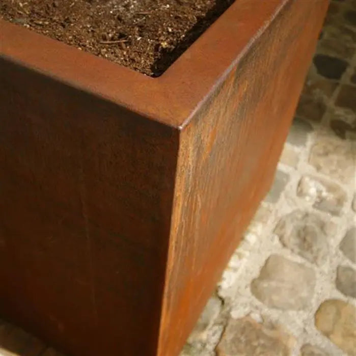 Cortenstaal Plantenbak op Wielen 150 x 50 x 60 cm