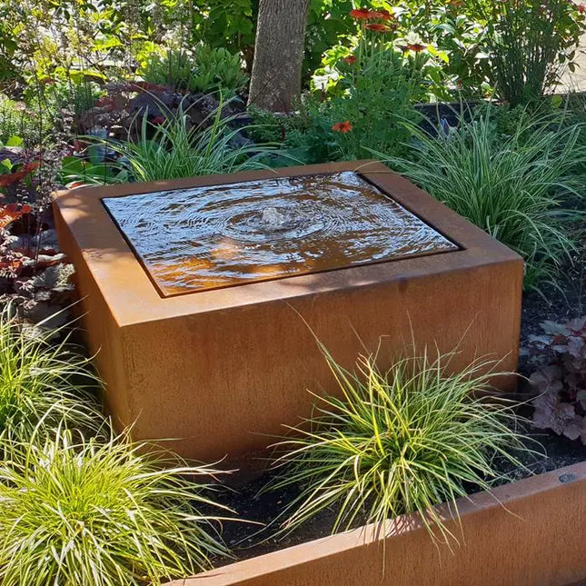 Corten stål vandbord 400 x 100 x 40 cm springvand