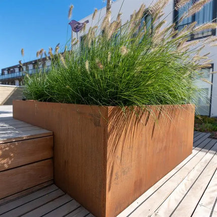 Jardinière en acier Corten 200 x 200 x 40 cm