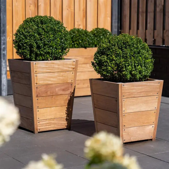Jardinera de madera dura de 50 x 50 x 57,4 cm