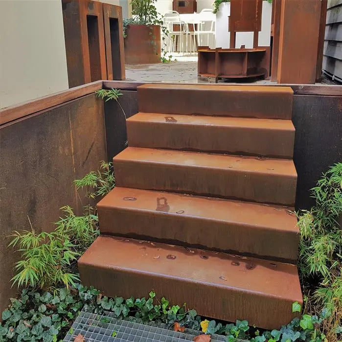 Cortenstaal Trap 125 x 192 x 136 cm Traptreden | Tuintrap
