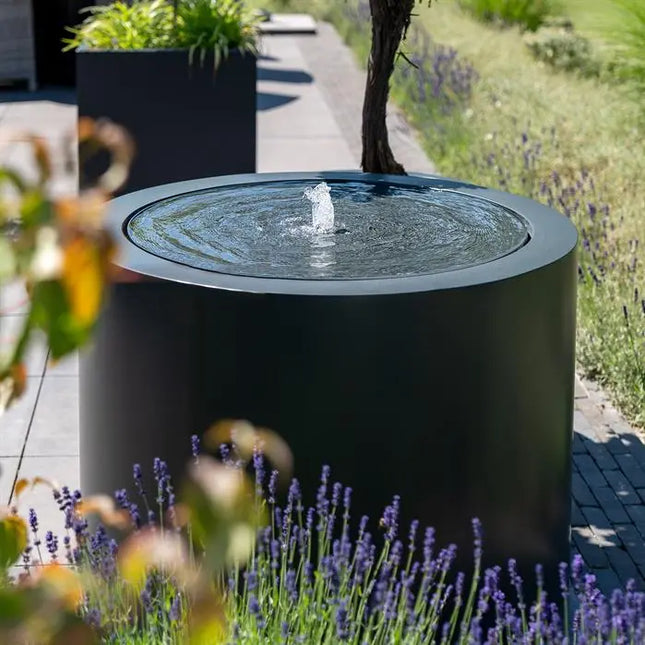 Watertafel Aluminium Rond 145 x 74 cm - Fontein