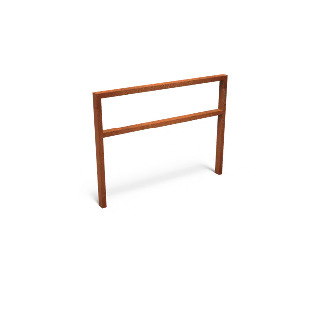 Cortenstaal Fietsaanleunbeugel met Duikelstang 1350 x 150 x 1070 mm - Fietsnietje