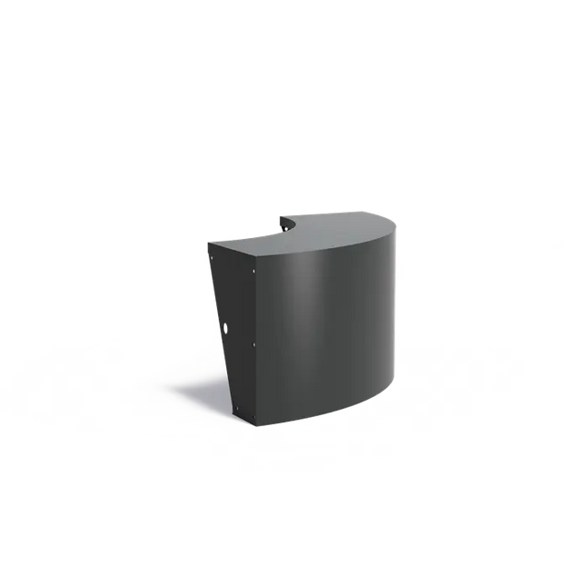 Curva exterior de aluminio para muro de contención, 1000 x 1000 x 600 mm - Borde superior ancho