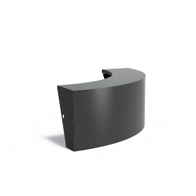 Curva exterior de aluminio para muro de contención, 1500 x 1500 x 600 mm - Borde superior ancho
