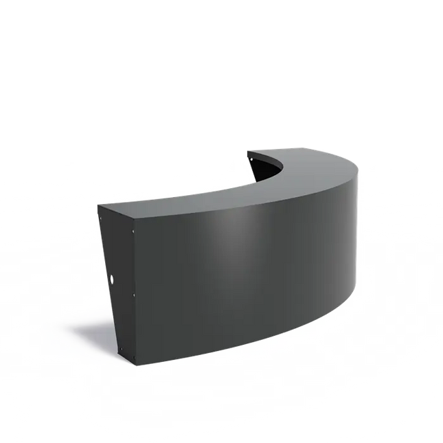 Curva exterior de aluminio para muro de contención, 2000 x 2000 x 600 mm - Borde superior ancho