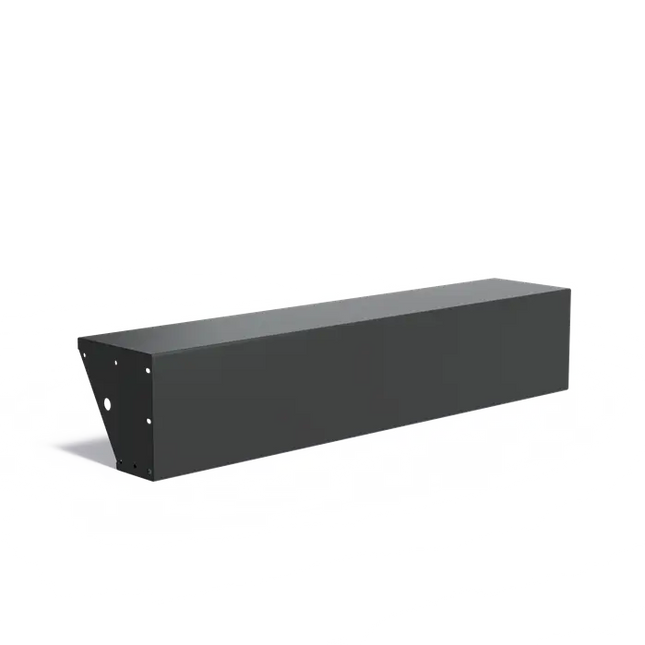 Muro de contención de aluminio de 2000 x 400 x 400 mm con borde superior ancho.