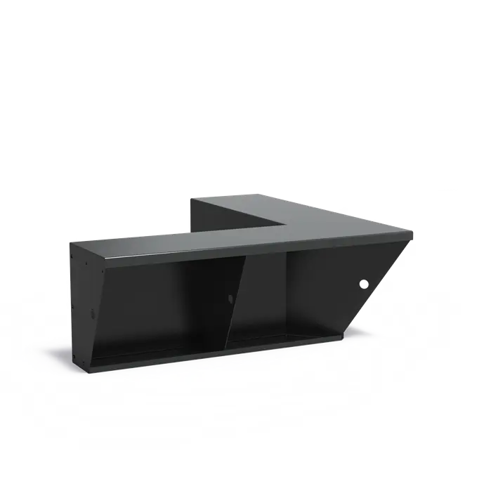 Keerwand Aluminium Binnenhoek 1000 x 1000 x 500 mm - Brede Bovenrand