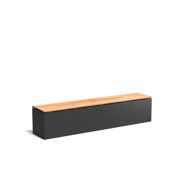 Banco de jardín de aluminio con base y asiento de 200 x 40 x 43 cm.