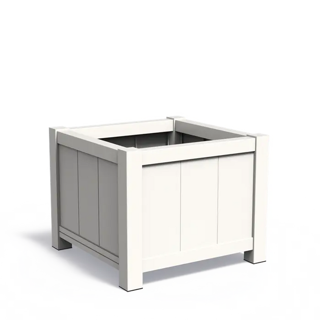 Aluminium Plantenbak op Poten 80 x 80 x 80 cm Wit