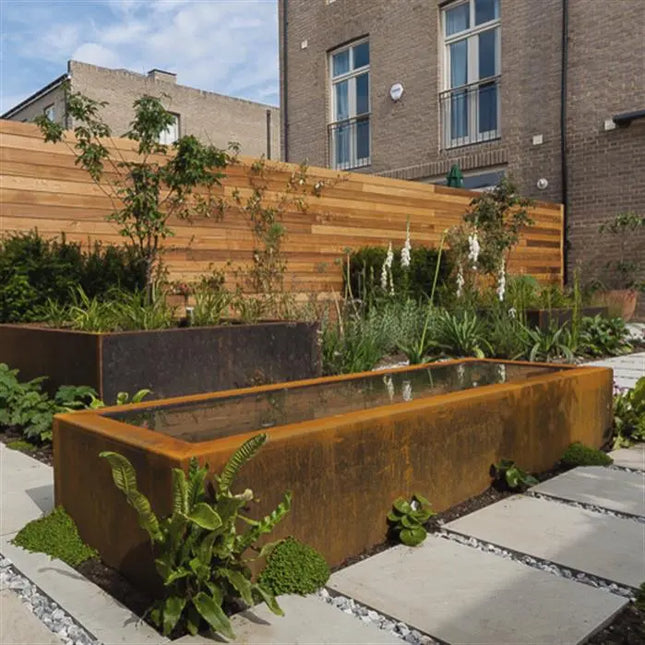 Corten ståldam 600 x 100 x 60 cm dambassin