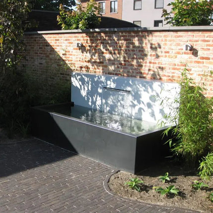 Teichwand aus Aluminium, 300 x 25 x 60 cm - Wasserfall