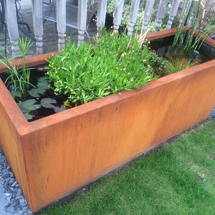 Corten ståldam 400 x 100 x 40 cm dambassin