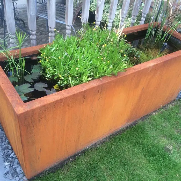 Bassin En Acier Corten 200 X 80 X 60 Cm Planten247 nl bassin-en-acier-corten-200-x-80-x-60-cm-planten247-nl