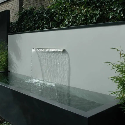 Corten Steel Pond Wall 250 x 25 x 60 cm Waterfall