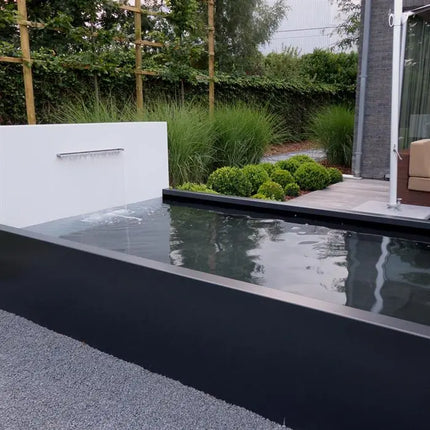 Teichwand aus Aluminium, 300 x 25 x 60 cm - Wasserfall
