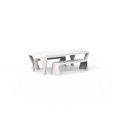 Garden Table | White Outdoor Table 255 x 127 x 77 cm - Polyester