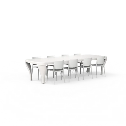 Garden Table | White Outdoor Table 325 x 127 x 77 cm - Polyester
