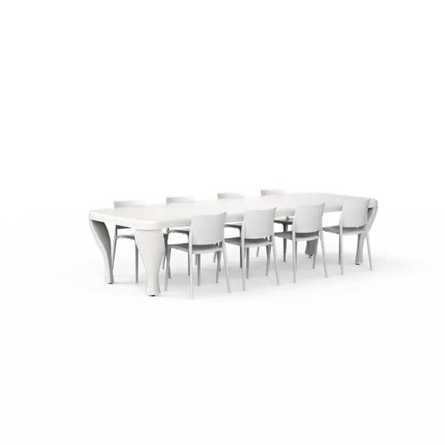 Gartentisch | Outdoor-Tisch Weiß 325 x 127 x 77 cm - Polyester