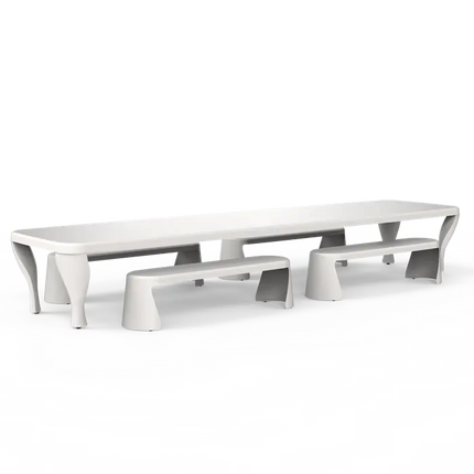 Garden Table | White Outdoor Table 505 x 127 x 77 cm - Polyester
