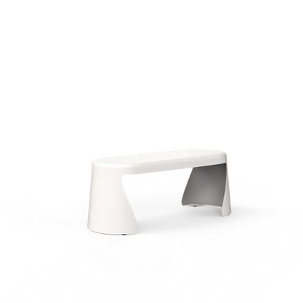 White Garden Bench 117 x 45 x 47 cm - Polyester
