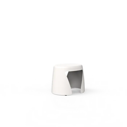 White Garden Bench 59 x 45 x 47 cm - Polyester Pouf