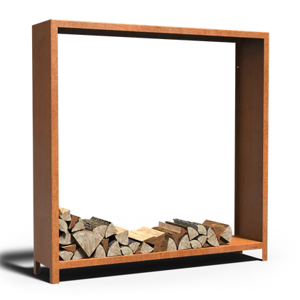 Armoire de rangement en acier Corten et bois 180 x 40 x 180 cm