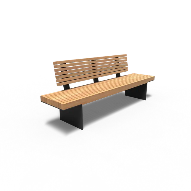 Tuinbank Gecoat Staal met Rugleuning 230x67x102.3 cm - Garapa Hardhout