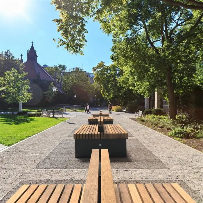 Straatmeubilair - Gecoat Staal Bank 2300 x 890 x 800 mm - Parkmeubilair - Garapa Hardhout