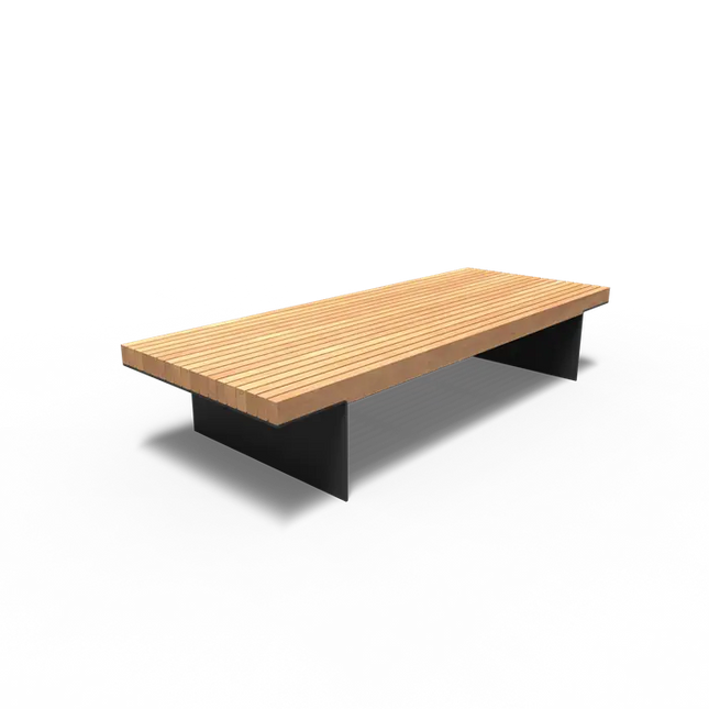 Straatmeubilair - Gecoat Staal Bank 2300 x 890 x 600 mm - Parkmeubilair - Garapa Hardhout