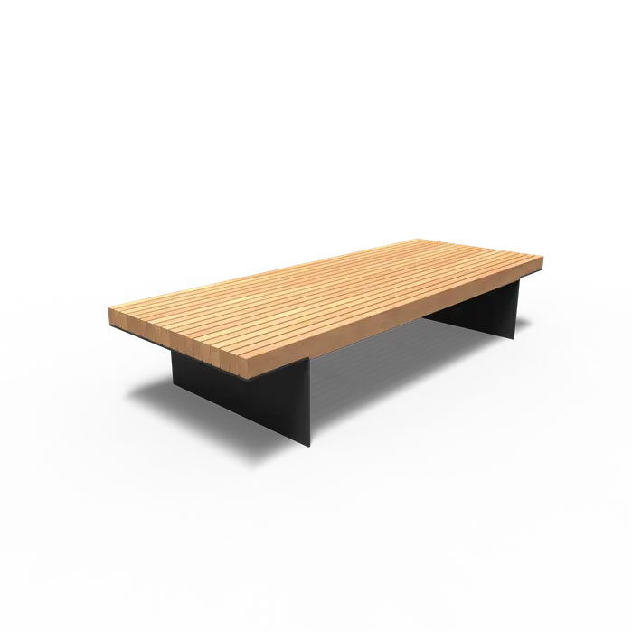 Straatmeubilair - Gecoat Staal Bank 2300 x 890 x 600 mm - Parkmeubilair - Garapa Hardhout