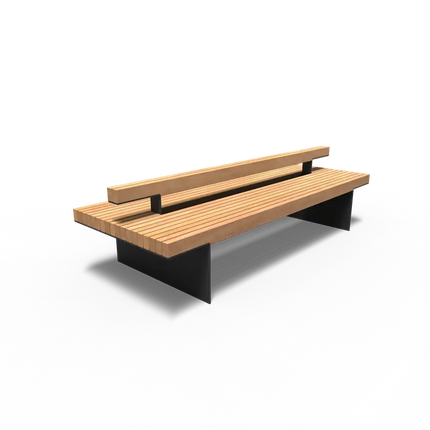 Straatmeubilair - Gecoat Staal Bank 2300 x 890 x 800 mm - Parkmeubilair - Garapa Hardhout