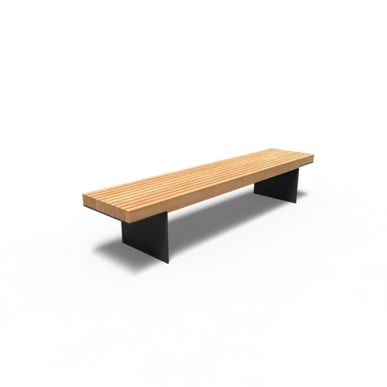 Havebænk i belagt stål 230x55x60 cm - Garapa Hardwood