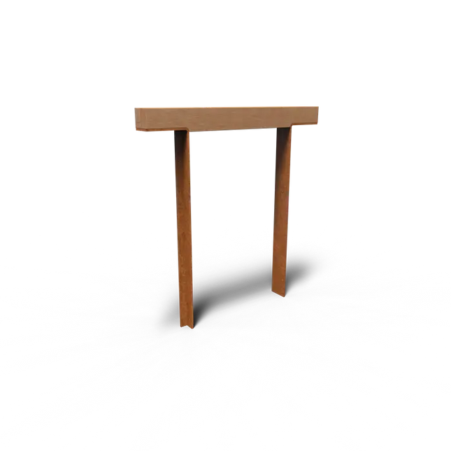 Corten stål cykellinebeslag 900 x 150 x 1084 mm - Cykelklammer - Hårdttræ