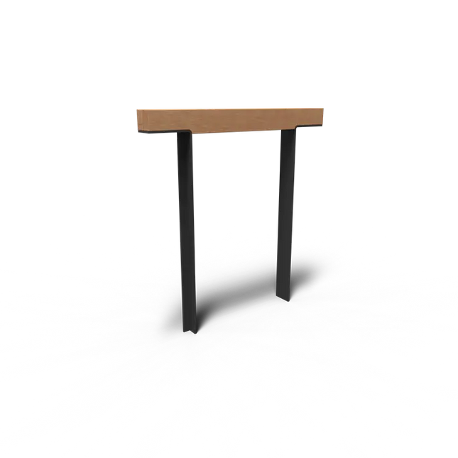 Fietsaanleunbeugel Gecoat Staal | Garapa Hardhout 900 x 150 x 1084 mm - Fietsnietje